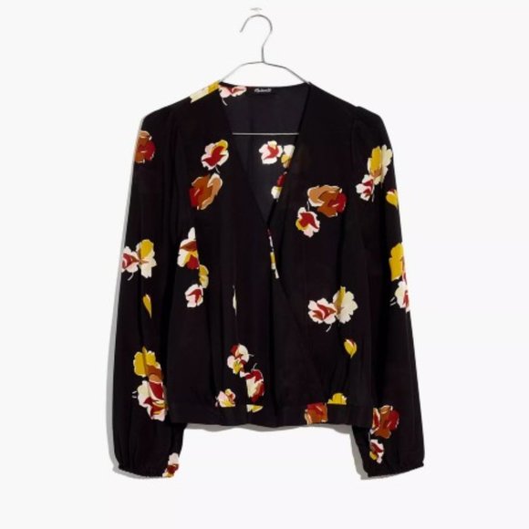 Madewell Silk Wrap Top in Gallery Floral XXL - Picture 4 of 8